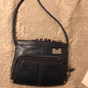 Navy Blue, cross-body leather bag